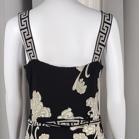 APT. 9 Floral Paisley, Black Tan Grecian Women's Belted Maxi Dress Size Small - Picture 4 of 11